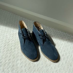 NEW Navy blue suede hush puppies lace up ankle booties | USW8.5